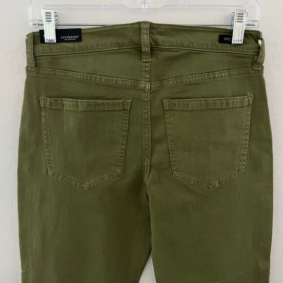 Liverpool Kennedy Crop Straight Jeans Women's 6/28 in Eucalyptus Green $109 NWT - Picture 10 of 14